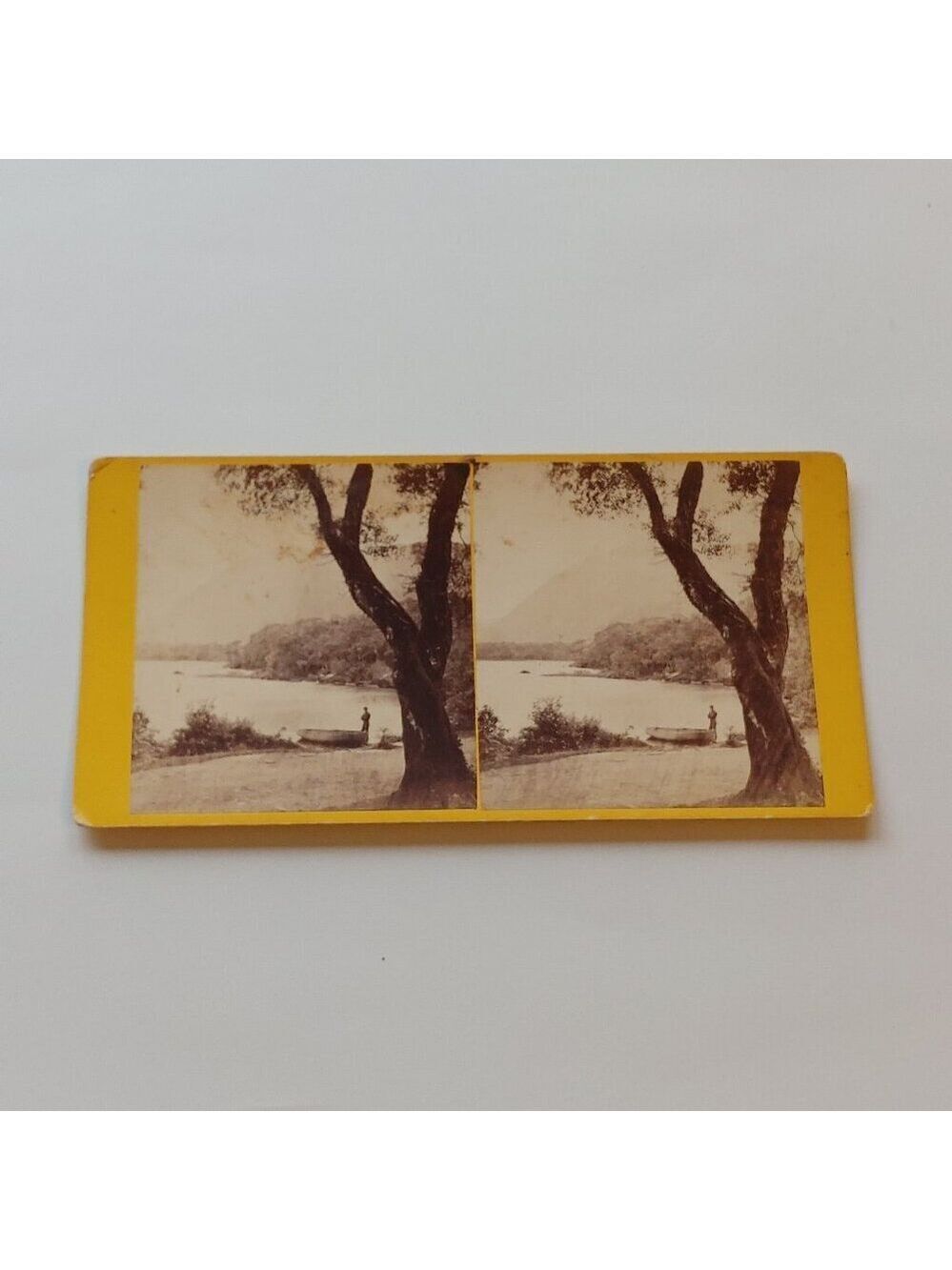 ANTIQUE Stereograph Card TORK LAKE AND MOUNTAIN FROM DINIS Island Hudson's Irish
